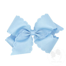 Load image into Gallery viewer, Grosgrain Hair Bow Floral Eyelet Embossed Edge - Small King