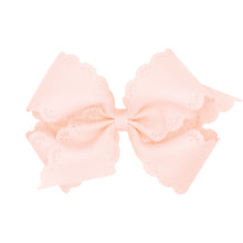 Load image into Gallery viewer, Grosgrain Hair Bow Floral Eyelet Embossed Edge - Small King