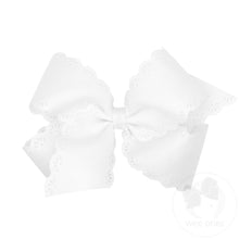 Load image into Gallery viewer, Grosgrain Hair Bow Floral Eyelet Embossed Edge - Small King
