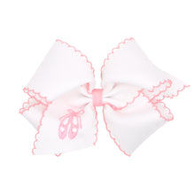 Load image into Gallery viewer, Grosgrain Moonstitch Embroidered Ballet Slippers Girls Hair Bow
