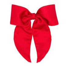 Load image into Gallery viewer, RED Medium Satin Bow w/Twisted Wrap & Tails