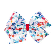 Sequined Patriotic Stars & Stripes Hair Bow