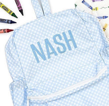 Load image into Gallery viewer, Blue Gingham Small Backpack
