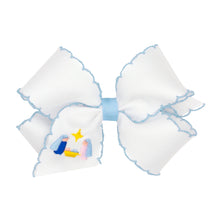 Load image into Gallery viewer, Nativity Embroidered Moonstitch Bow - Pink or Blue