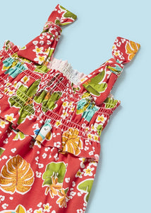 Smocked Romper - Tropical Parrots & Palms