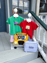 Load image into Gallery viewer, Back-to-School Truck & Apple Applique T-Shirt