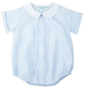 Newborn Boy's Blue Button Front Creeper Bubble by Feltman Brothers