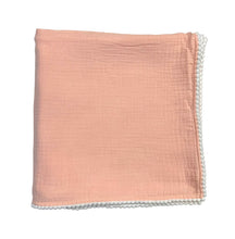 Load image into Gallery viewer, Cotton Muslim Swaddle Blanket w/ Pom-Pom Trim - Assorted styles