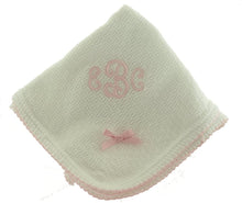 Load image into Gallery viewer, Paty - Receiving Swaddle Blanket - White w/ Pink Trim