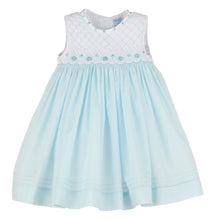 Load image into Gallery viewer, Blue &amp; White Smocked Dress
