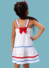 Load image into Gallery viewer, Americana White Ric Rac Swing Dress