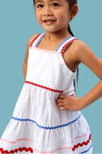 Load image into Gallery viewer, Americana White Ric Rac Swing Dress