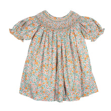 Load image into Gallery viewer, Orange & Pink Fall Floral Smocked Dress