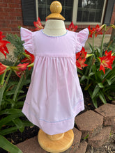 Load image into Gallery viewer, Pink Dress w/Blue Picot Trim