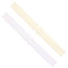 Load image into Gallery viewer, Add-A-Bow Stretch Ruffle Edge Girls Baby Bands - Two Pack
