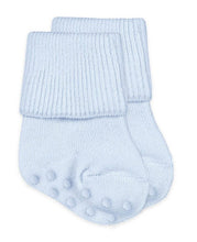 Load image into Gallery viewer, Blue Seamless Organic Cotton Turn Cuff Socks
