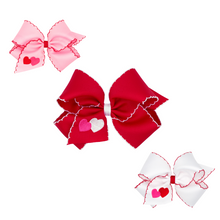 Load image into Gallery viewer, Valentine's Heart Moonstitch Edge Bows - King