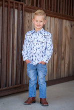 Load image into Gallery viewer, Rodeo Print Pearl Snap L/S Shirt