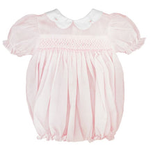 Load image into Gallery viewer, Pink Smocked Bubble W/ Scalloped Collar