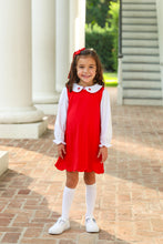 Load image into Gallery viewer, Holly Bow Red & White Knit Dress Set