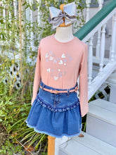 Load image into Gallery viewer, Pink Heart T-shirt &amp; Denim Skirt Set Sizes 4 &amp; 5
