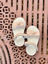 Load image into Gallery viewer, Leigh Bow Sandal w/ Velcro Closure - Latte
