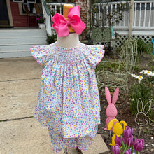 Load image into Gallery viewer, Colorful Floral Print Smocked Bloomer Set
