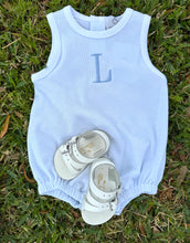 Load image into Gallery viewer, Light Blue & White Stripe Pima Cotton Bubble