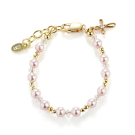 Lauren Pink Pearl Cross Bracelet
