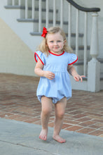 Load image into Gallery viewer, Lucy Bubble - Cornflower/Red Monogram Sample "Olivia"