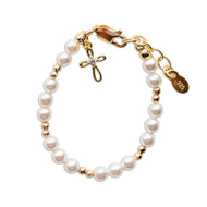 Mae Gold & Pearl Cross Bracelet