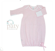 Load image into Gallery viewer, Paty L/S Knit Baby Lap Shoulder Gown - Pink w/Pink Trim