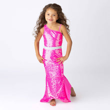 Load image into Gallery viewer, Bright Pink Girl's Sequined Mermaid Tail