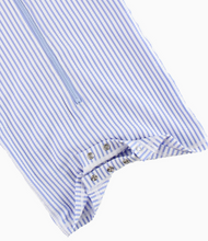 Load image into Gallery viewer, Baby Boys Periwinkle Blue Seersucker S/S One Piece Rash Guard