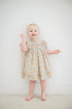 Load image into Gallery viewer, Orange & Pink Fall Floral Smocked Dress