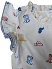 Load image into Gallery viewer, Western Printed Ruffle Dress