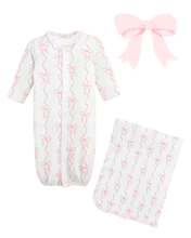 Load image into Gallery viewer, Coquette Bows - Converter Gown & Ruffle Blanket Set