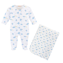 Load image into Gallery viewer, Sky Adventure Footie & Blanket Set