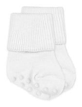 Load image into Gallery viewer, White Seamless Organic Cotton Turn Cuff Socks