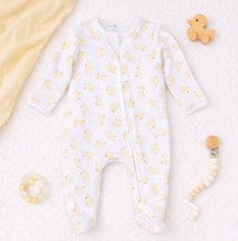 Load image into Gallery viewer, Downy Ducklings Print Zip Footie