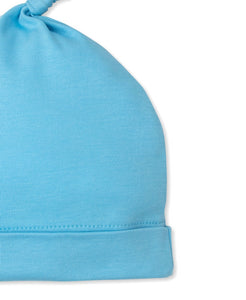 Blue Knoted Hat in Ocean Traffic Blue