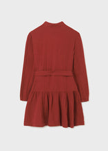 Load image into Gallery viewer, Girl&#39;s Embroidered Dress in Cranberry
