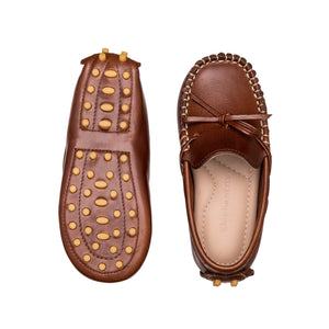 Elephantito Boy's Driver Leather Moccasins in Apache Brown