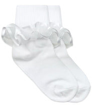 Load image into Gallery viewer, Frilly Lace Dress Socks - White