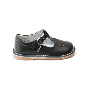 Classic Leather T-Strap Mary Jane - Black