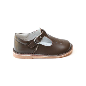 Classic Leather T-Strap Mary Jane - Brown