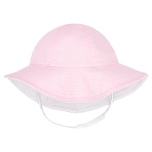 Load image into Gallery viewer, Girl&#39;s Reversible Sun Hat in Light Pink/White
