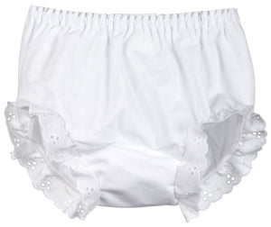 Girl's White Double Seat Panty Diaper Cover