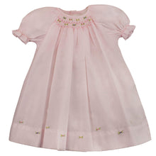 Load image into Gallery viewer, Light Pink Day Gown w/Smocked Flowers & Embroidered Hem