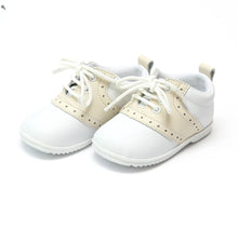 Load image into Gallery viewer, Austin Leather Saddle Oxford Shoe (Baby) - White and Beige
